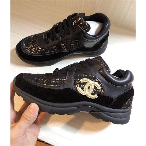 chanel black running shoes|chanel athletic shoes.